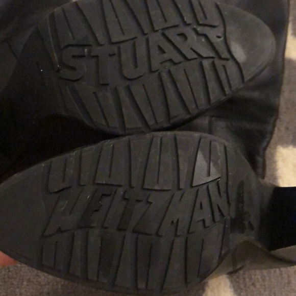 Stuart Weitzmann Tall Boots Black Leather Sz 9 - Picture 5 of 7
